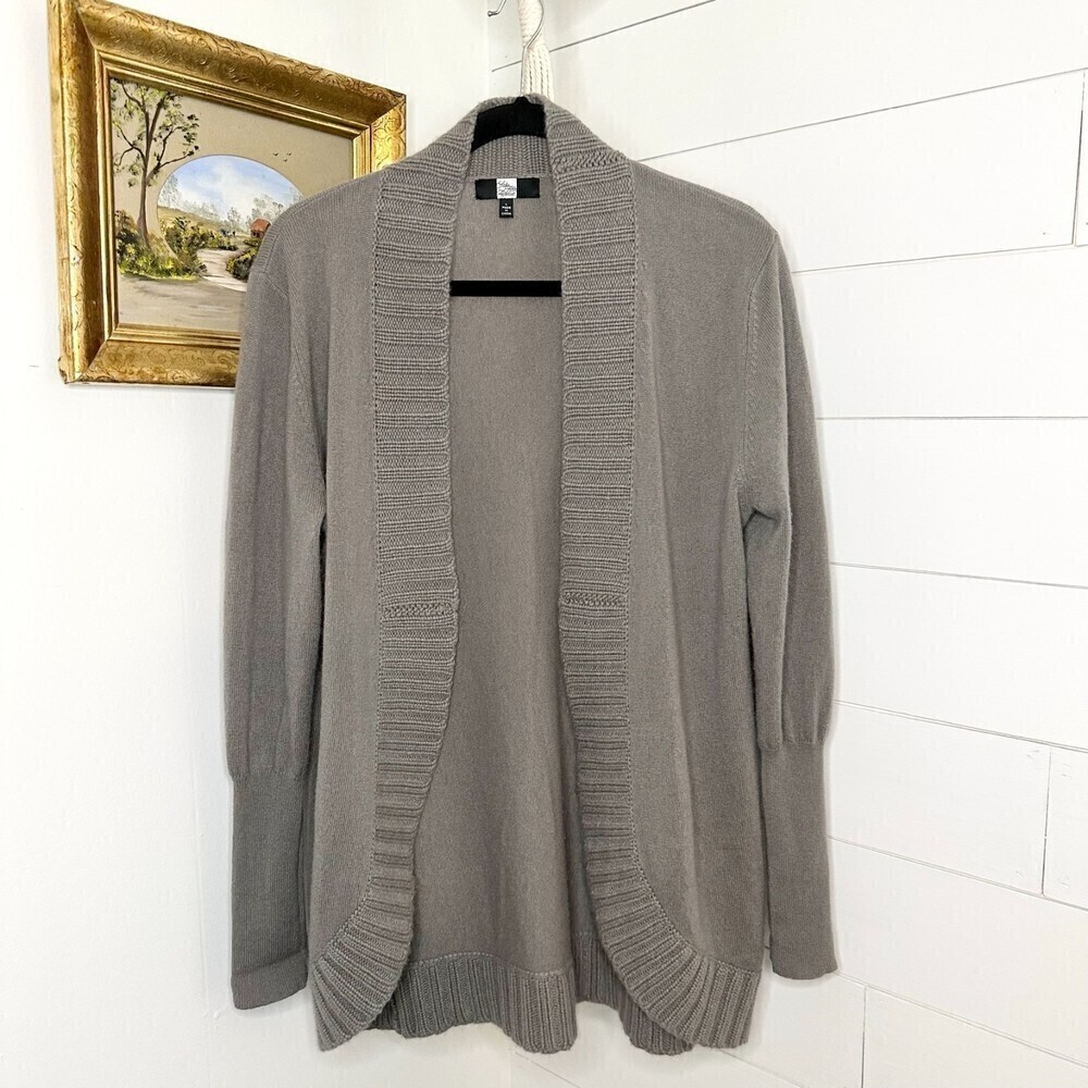 Women's Open Front Shawl Collar Cardigan Sweater - Gray